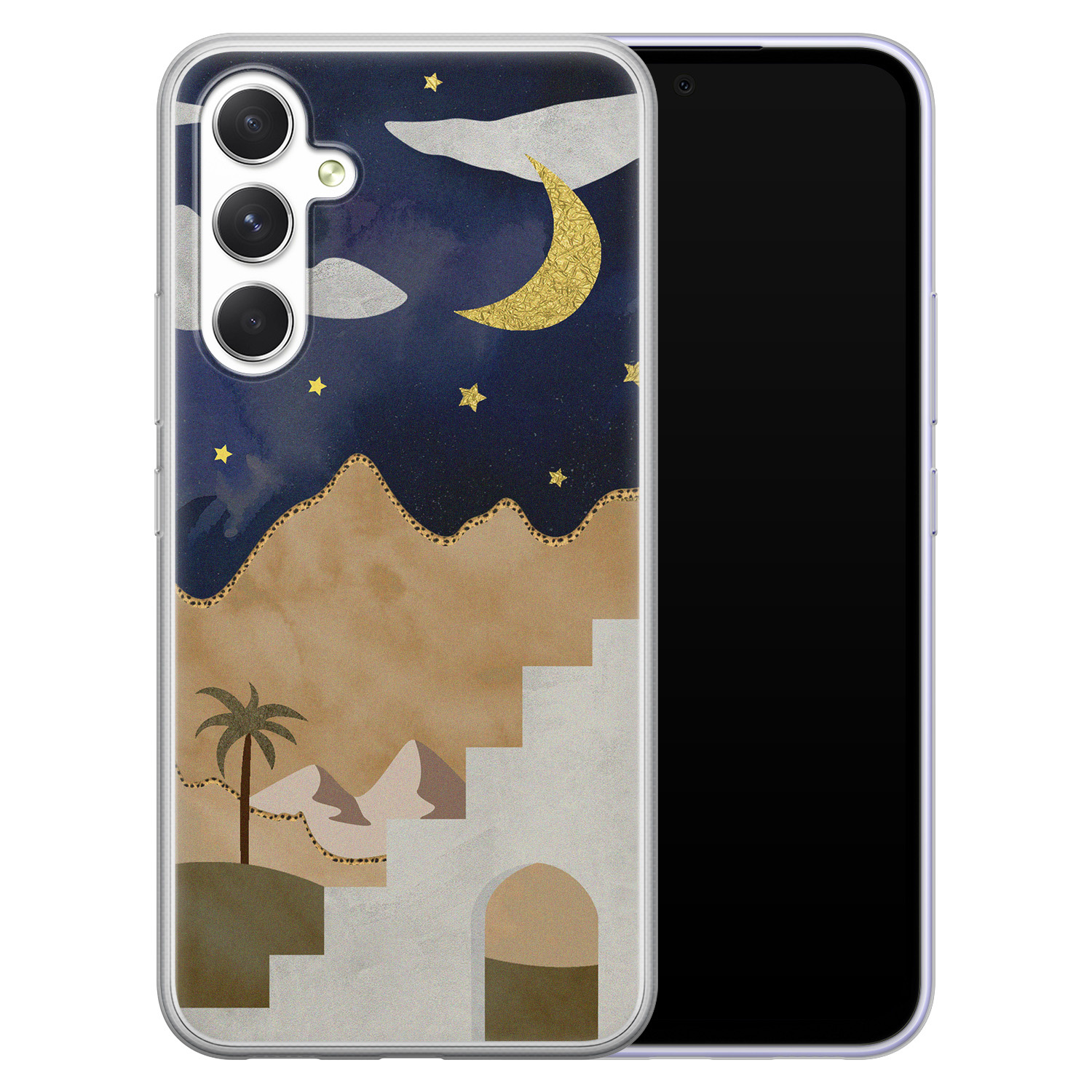 Leuke Telefoonhoesjes Samsung Galaxy A54 siliconen hoesje - Desert night