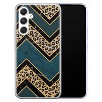 Leuke Telefoonhoesjes Samsung Galaxy A54 siliconen hoesje - Luipaard zigzag