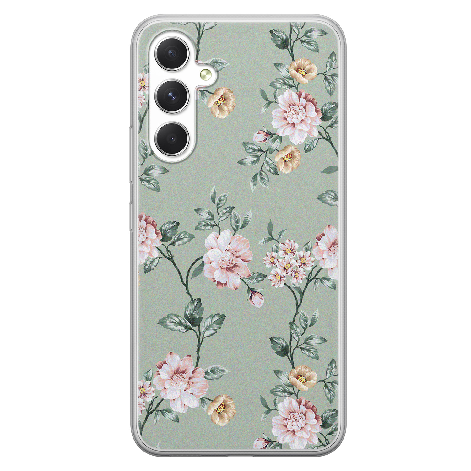 Leuke Telefoonhoesjes Samsung Galaxy A54 siliconen hoesje - Bloemetjes