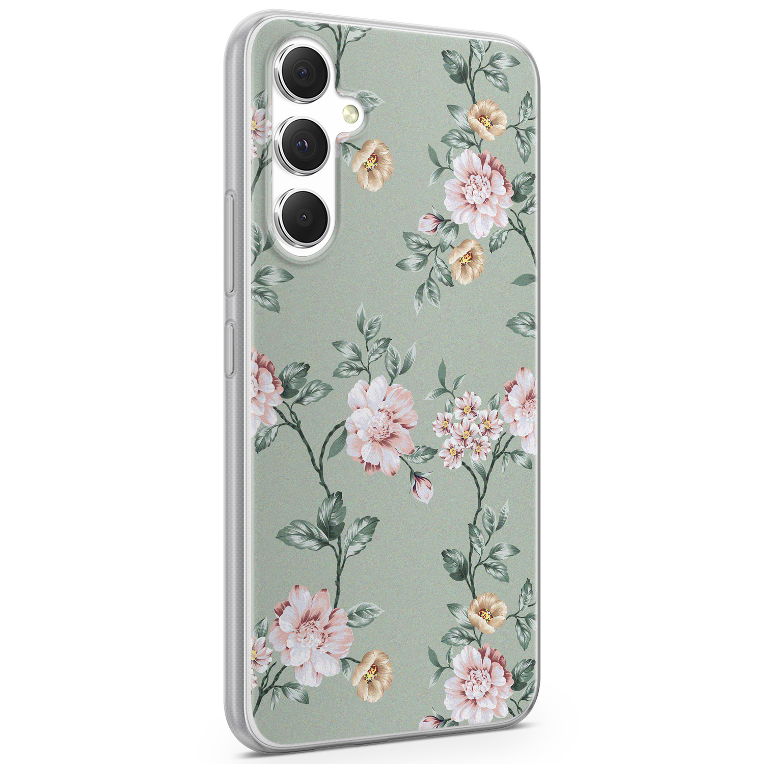 Leuke Telefoonhoesjes Samsung Galaxy A54 siliconen hoesje - Bloemetjes