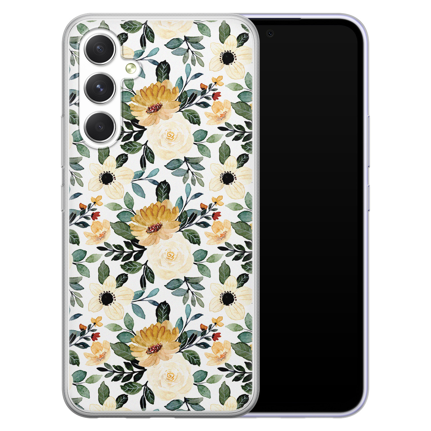 Leuke Telefoonhoesjes Samsung Galaxy A54 siliconen hoesje - Lovely flower