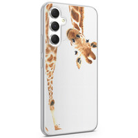 Leuke Telefoonhoesjes Samsung Galaxy A54 siliconen hoesje - Giraffe peekaboo