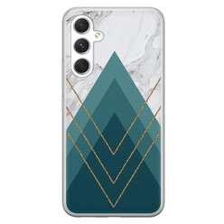 Leuke Telefoonhoesjes Samsung Galaxy A54 siliconen hoesje - Geometrisch blauw