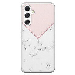Leuke Telefoonhoesjes Samsung Galaxy A54 siliconen hoesje - Marmer roze grijs