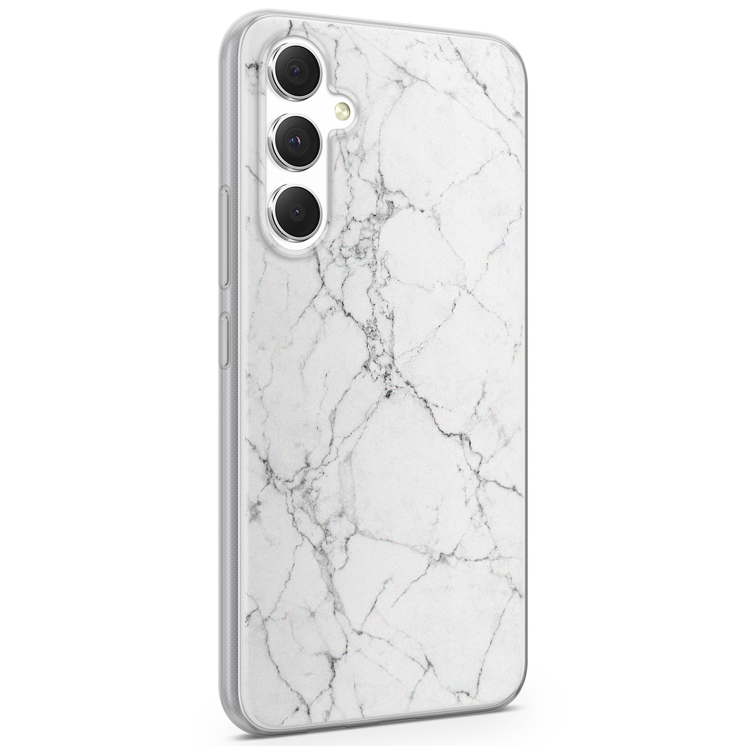 Leuke Telefoonhoesjes Samsung Galaxy A54 siliconen hoesje - Marmer grijs