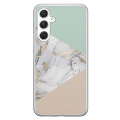 Leuke Telefoonhoesjes Samsung Galaxy A54 siliconen hoesje - Marmer pastel mix