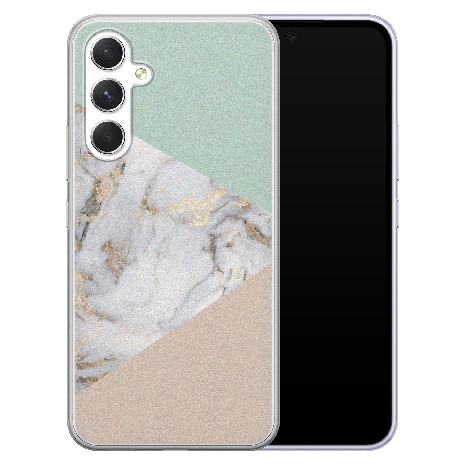 Leuke Telefoonhoesjes Samsung Galaxy A54 siliconen hoesje - Marmer pastel mix