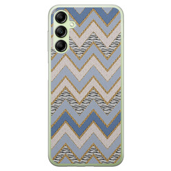 Leuke Telefoonhoesjes Samsung Galaxy A14 siliconen hoesje - Geometrisch blauw