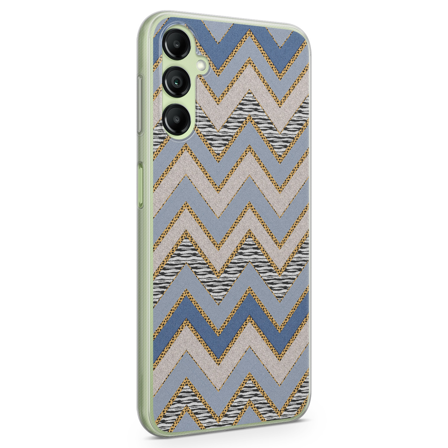 Leuke Telefoonhoesjes Samsung Galaxy A14 siliconen hoesje - Geometrisch blauw