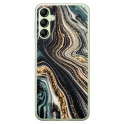 Leuke Telefoonhoesjes Samsung Galaxy A14 siliconen hoesje - Marmer swirl