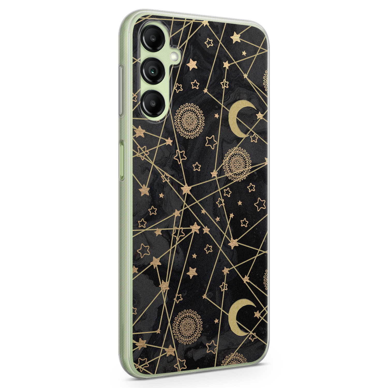 Leuke Telefoonhoesjes Samsung Galaxy A14 siliconen hoesje - Sun, moon, stars