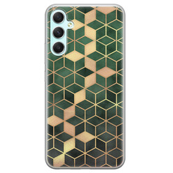 Leuke Telefoonhoesjes Samsung Galaxy A34 siliconen hoesje - Green cubes