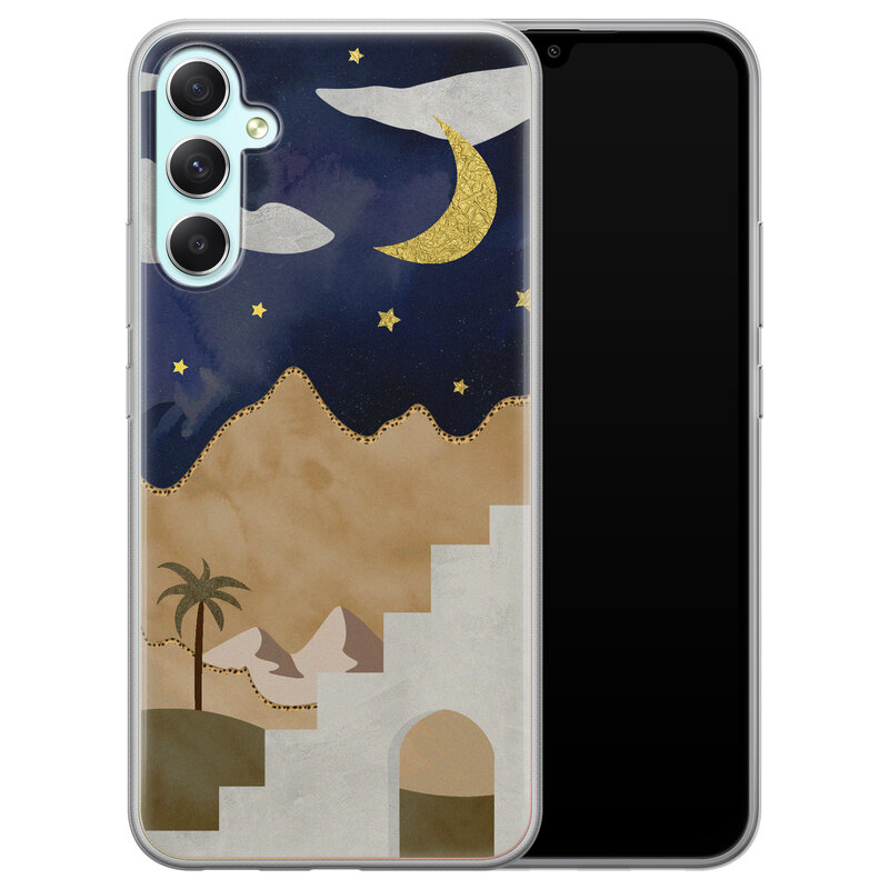 Leuke Telefoonhoesjes Samsung Galaxy A34 siliconen hoesje - Desert night