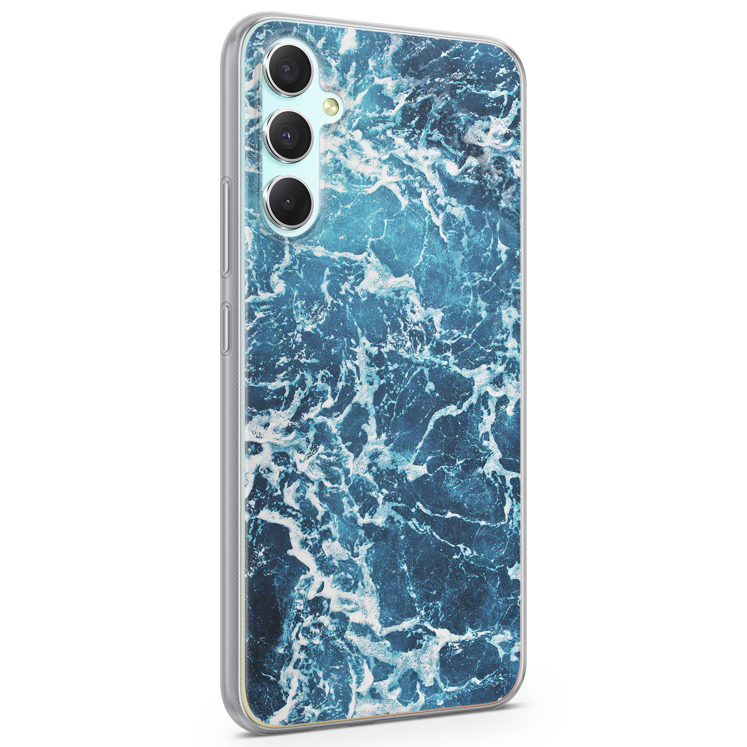 Leuke Telefoonhoesjes Samsung Galaxy A34 siliconen hoesje - Ocean blue