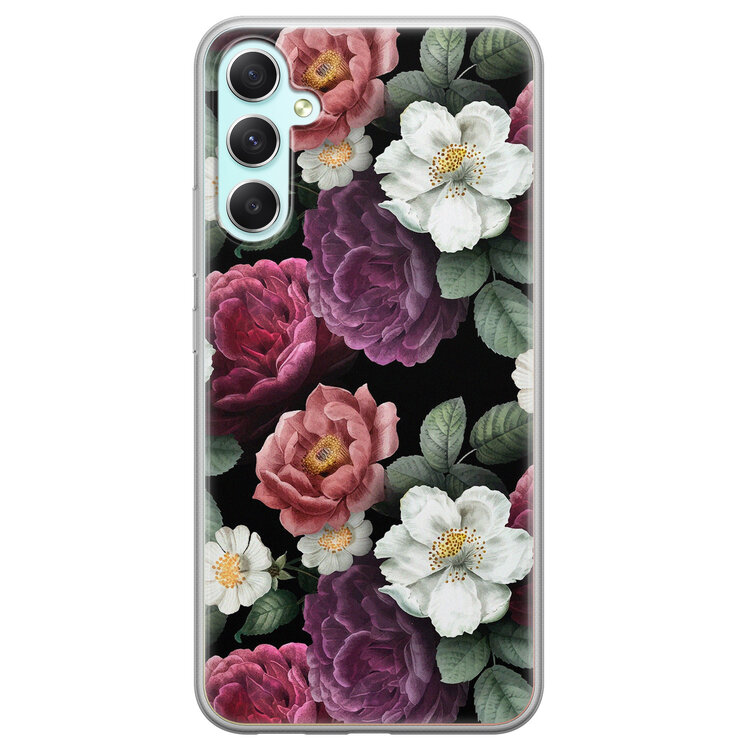 Leuke Telefoonhoesjes Samsung Galaxy A34 siliconen hoesje - Bloemenliefde