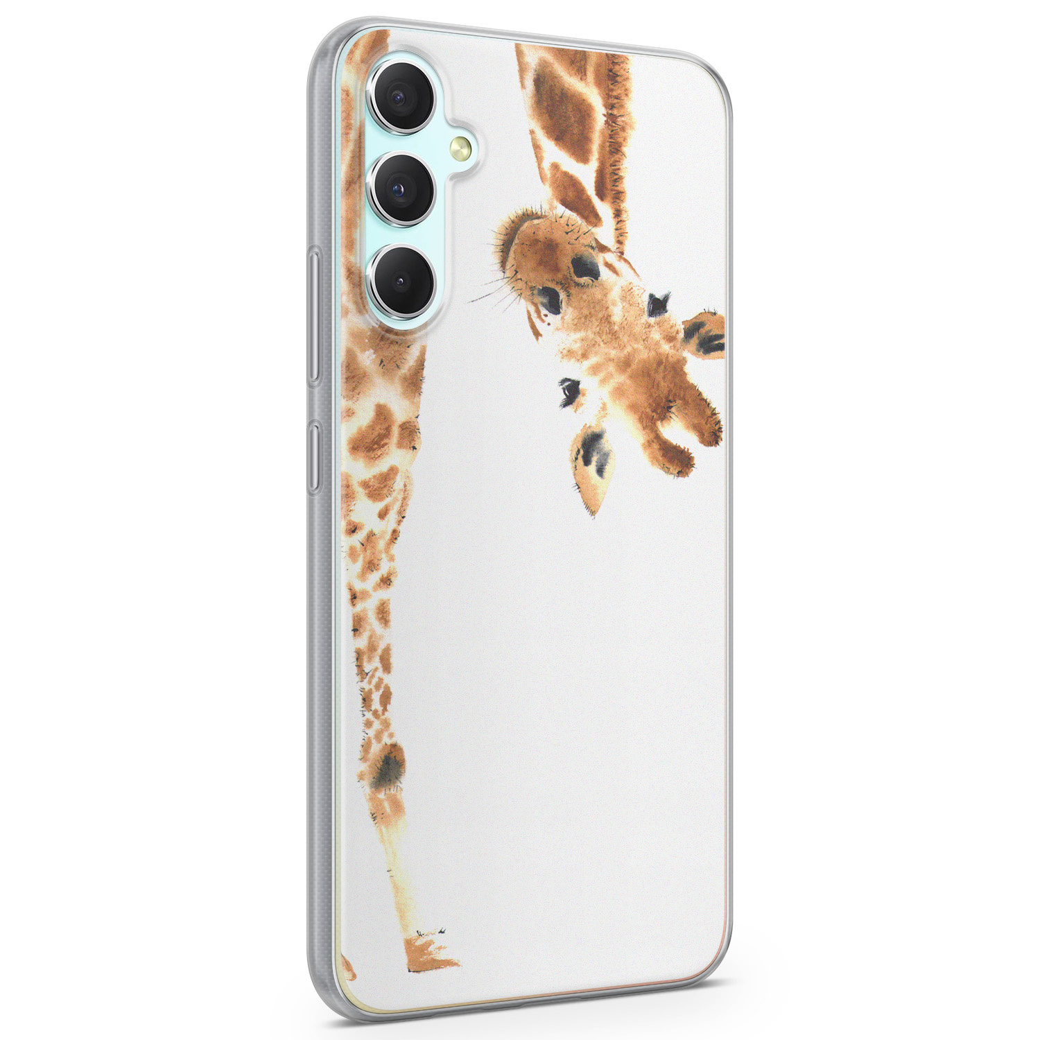 Leuke Telefoonhoesjes Samsung Galaxy A34 siliconen hoesje - Giraffe peekaboo