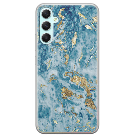 Goud blauw marmer