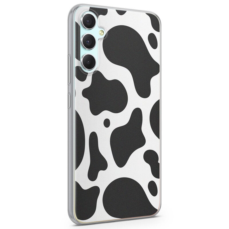 Leuke Telefoonhoesjes Samsung Galaxy A34 siliconen hoesje - Koeienprint
