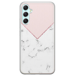 Leuke Telefoonhoesjes Samsung Galaxy A34 siliconen hoesje - Marmer roze grijs