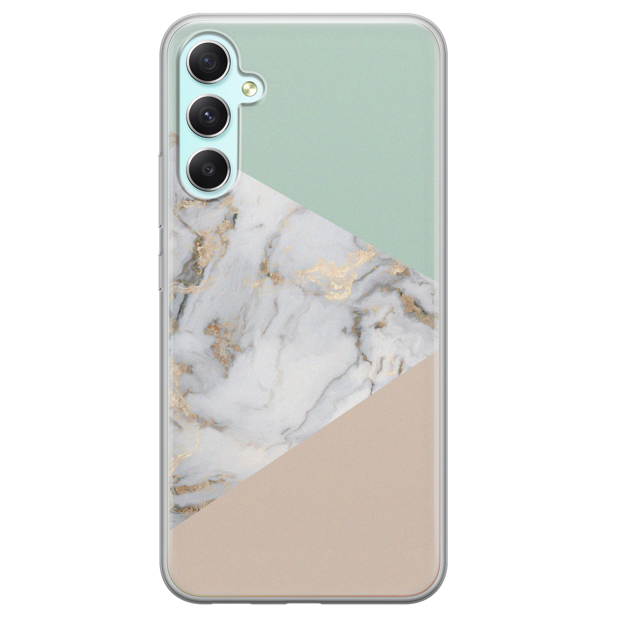 Leuke Telefoonhoesjes Samsung Galaxy A34 siliconen hoesje - Marmer pastel mix