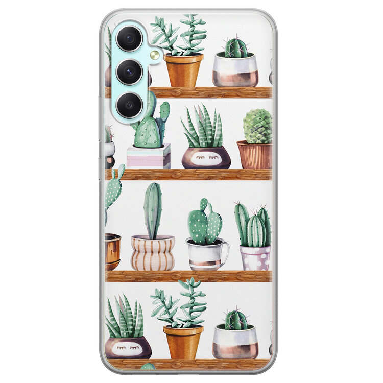 Leuke Telefoonhoesjes Samsung Galaxy A34 siliconen hoesje - Cactus