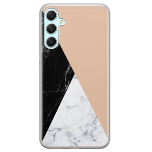 Leuke Telefoonhoesjes Samsung Galaxy A34 siliconen hoesje - Marmer zwart bruin