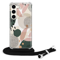 Leuke Telefoonhoesjes Samsung Galaxy S23 hoesje met koord - Abstract print