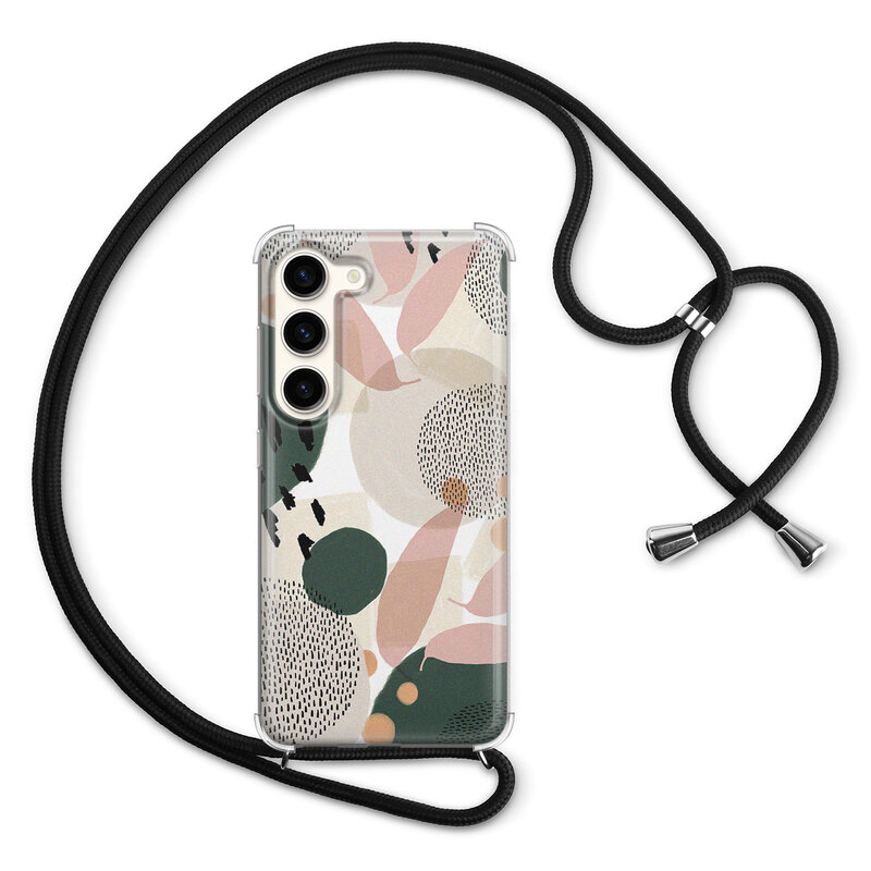 Leuke Telefoonhoesjes Samsung Galaxy S23 hoesje met koord - Abstract print