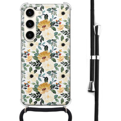 Leuke Telefoonhoesjes Samsung Galaxy S23 hoesje met koord - Lovely flower