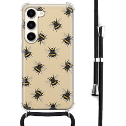 Leuke Telefoonhoesjes Samsung Galaxy S23 hoesje met koord - Bee happy