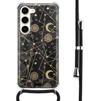 Leuke Telefoonhoesjes Samsung Galaxy S23 hoesje met koord - Sun, moon, stars