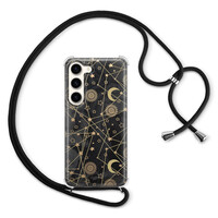 Leuke Telefoonhoesjes Samsung Galaxy S23 hoesje met koord - Sun, moon, stars