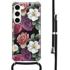 Leuke Telefoonhoesjes Samsung Galaxy S23 hoesje met koord - Bloemenliefde