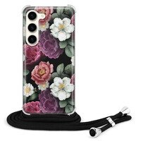 Leuke Telefoonhoesjes Samsung Galaxy S23 hoesje met koord - Bloemenliefde