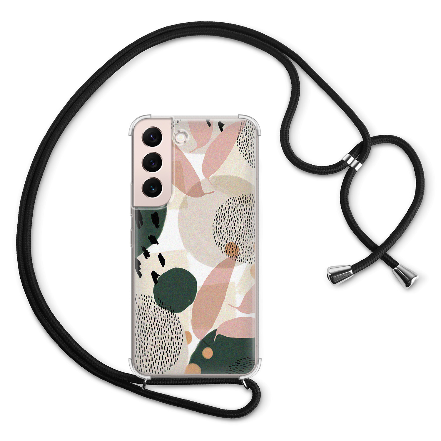 Leuke Telefoonhoesjes Samsung Galaxy S22 hoesje met koord - Abstract print