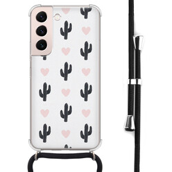 Leuke Telefoonhoesjes Samsung Galaxy S22 hoesje met koord - Cactus