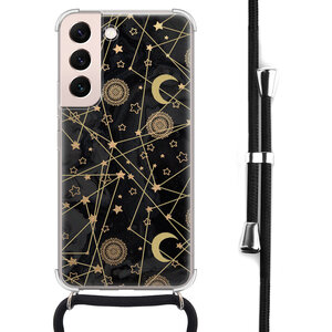 Leuke Telefoonhoesjes Samsung Galaxy S22 hoesje met koord - Sun, moon, stars