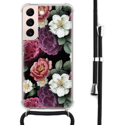 Leuke Telefoonhoesjes Samsung Galaxy S22 hoesje met koord - Bloemenliefde