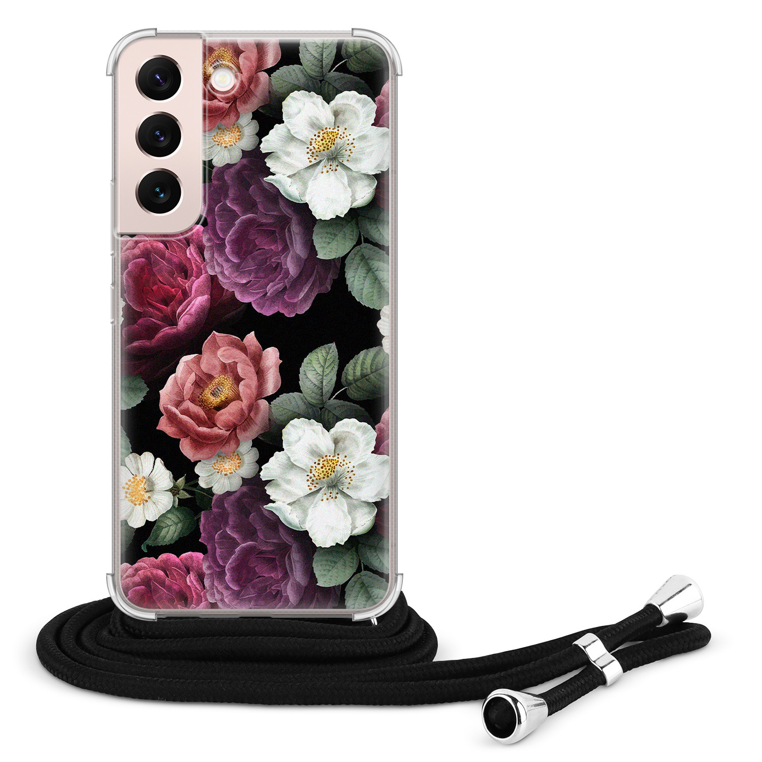 Leuke Telefoonhoesjes Samsung Galaxy S22 hoesje met koord - Bloemenliefde