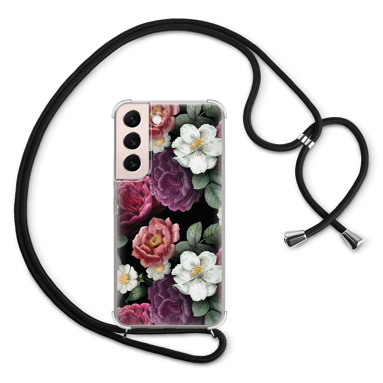 Leuke Telefoonhoesjes Samsung Galaxy S22 hoesje met koord - Bloemenliefde