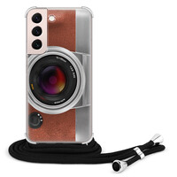 Leuke Telefoonhoesjes Samsung Galaxy S22 hoesje met koord - Vintage camera