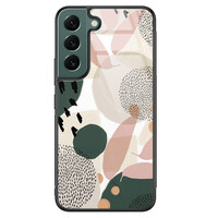 Leuke Telefoonhoesjes Samsung Galaxy S22 glazen hardcase - Abstract print