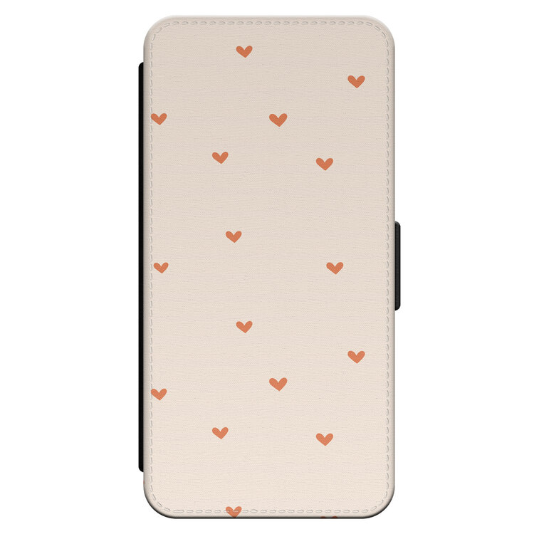 Leuke Telefoonhoesjes iPhone 14 bookcase leer - Cute hearts