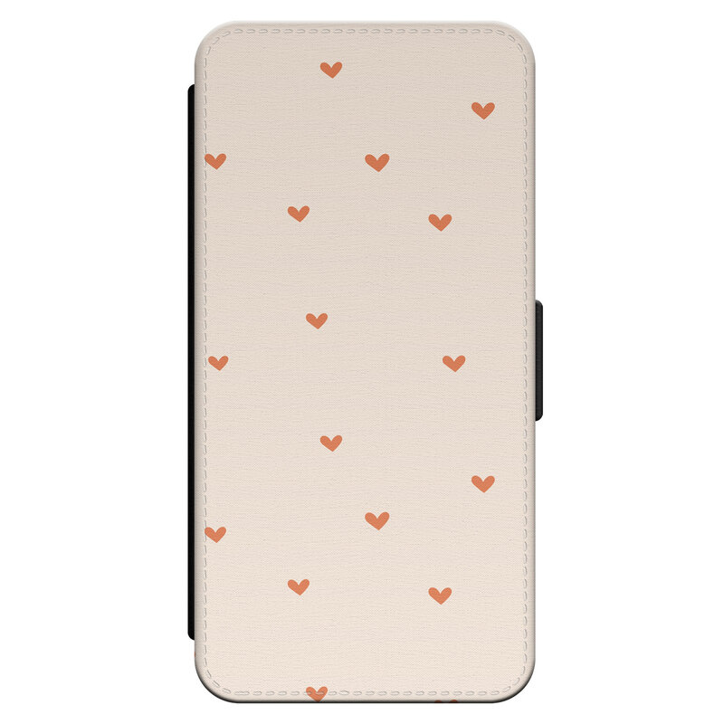 Leuke Telefoonhoesjes iPhone 14 bookcase leer - Cute hearts