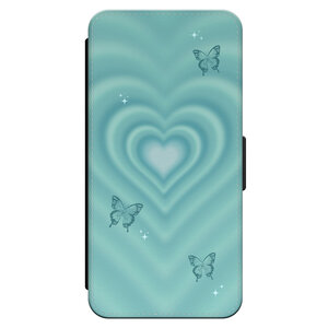 Leuke Telefoonhoesjes iPhone 14 bookcase leer - Retro hart vlinder