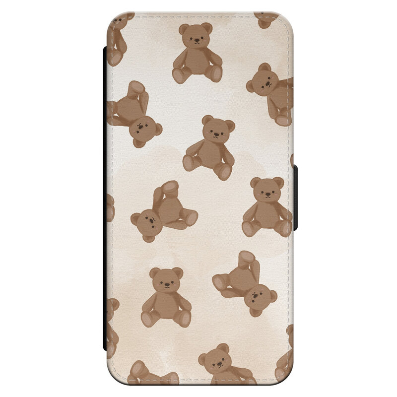 Leuke Telefoonhoesjes iPhone 14 bookcase leer - Teddybeer