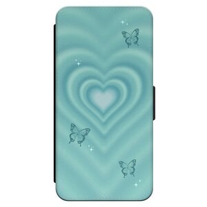 Leuke Telefoonhoesjes iPhone 14 Pro bookcase leer - Retro hart vlinder