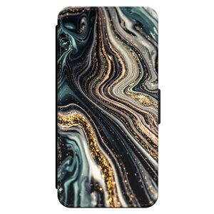 Leuke Telefoonhoesjes iPhone 14 Pro bookcase leer - Marble swirl