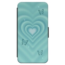 Leuke Telefoonhoesjes iPhone 14 Pro Max bookcase leer - Retro hart vlinder