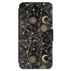 Leuke Telefoonhoesjes iPhone 14 Pro Max bookcase leer - Sun, moon, stars